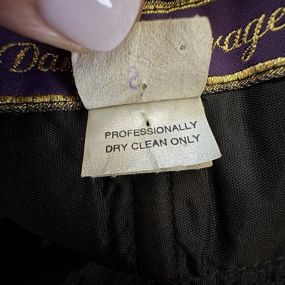 DANA DEATHERAGE vintage 80's black wiggle bombshell dress size small gold trim - Picture 8 of 9